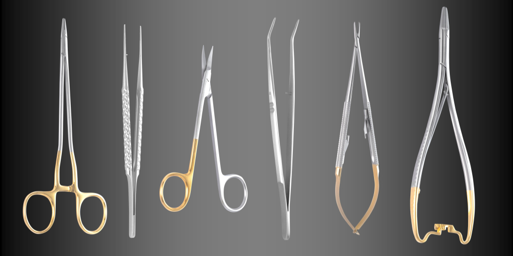 American Eagle flere kirurgiinstrumenter, nålholder, mikro-pinsett, saks